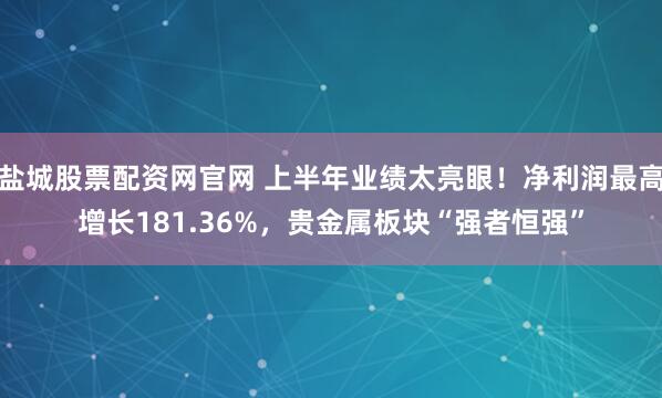 盐城股票配资网官网 上半年业绩太亮眼！净利润最高增长181.36%，贵金属板块“强者恒强”